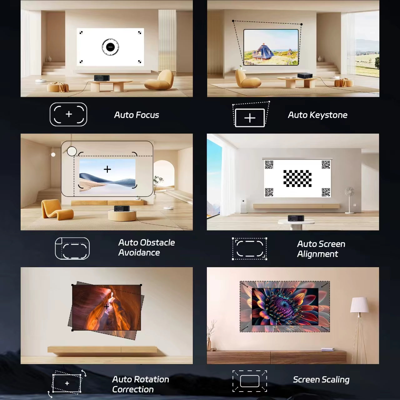 AI Off-Axis&E-Stand C4 PRO 1080P Projector Full HD 4K 1200ANSI Projectors Video Smart TV for Home 32GB Movie Theater Beamer