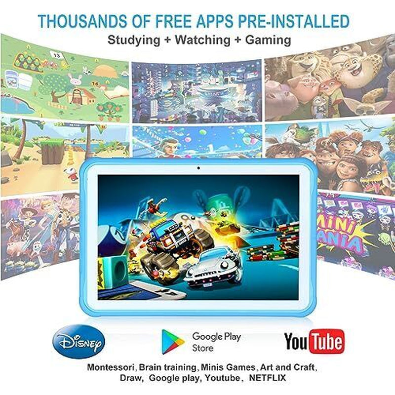 Kids Tablet, Android Tablet for Kids 10.1 Inches, 64GB Kids Tablet with Blue
