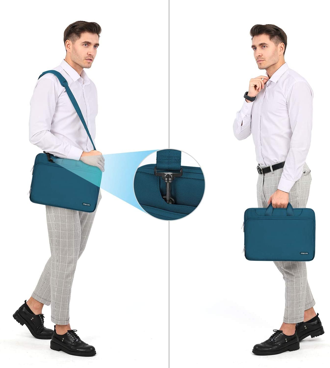 360 Protective Laptop Shoulder Bag Compatible with Macbook Pro 16 Inch 2021 2022 M1 A2485/2019-2020 A2141/Pro 15 A1398, 15-15.6 Inch Notebook, Matching Color Sleeve with Belt, Hunter Green