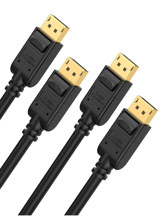 Displayport Cable [10Ft/3M], 4K DP Cable 1.2 Male to Male Support 4K@60Hz, 2K@144Hz Compatible with Computer, Desktop, Laptop, PC, Monitor, Projector,2Pack/Black