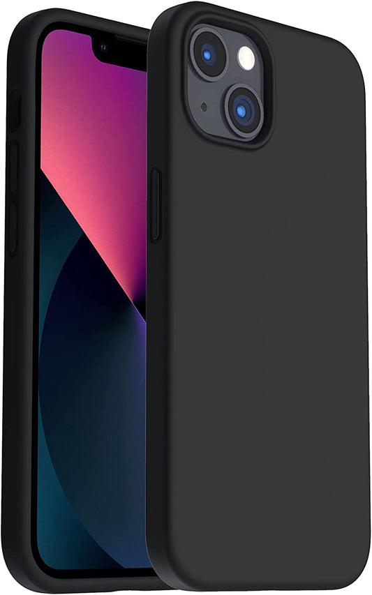 Shockproof Liquid Silicone Designed for Iphone 13 Case Gel Rubber Full Body Protection Anti-Shock Cover Case Drop Protection 6.1Inch-Black