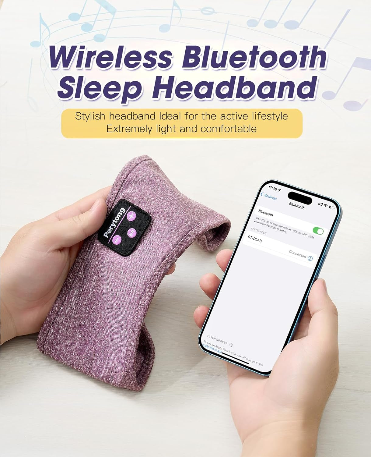 Sleep Headphones Headband, Bluetooth Sports Headband,Wireless Sleeping Headphones Sleep Earbuds for Side Sleepers Workout Running Insomnia Travel Yoga