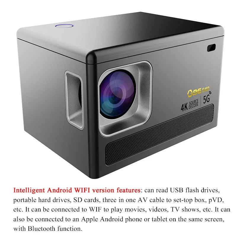E450 4K HD Projector WIFI 6.0 Smartphone Same Screen Projector Dual Band WIFI Bluetooth Projector Auto Focus Home Projector