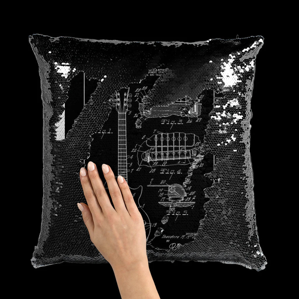 Gibson Les Paul Patent Sequin Cushion Cover