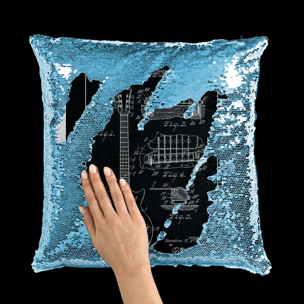 Gibson Les Paul Patent Sequin Cushion Cover