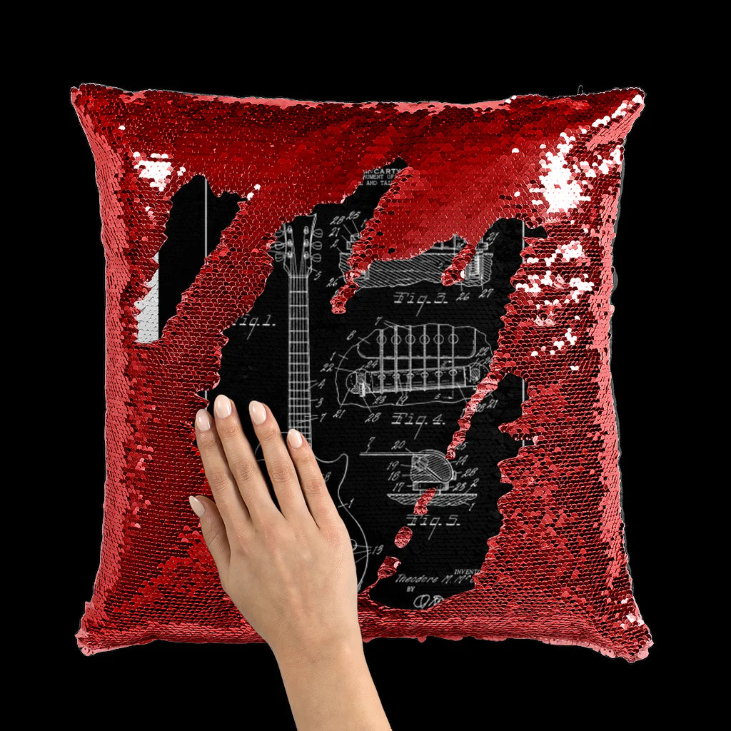 Gibson Les Paul Patent Sequin Cushion Cover