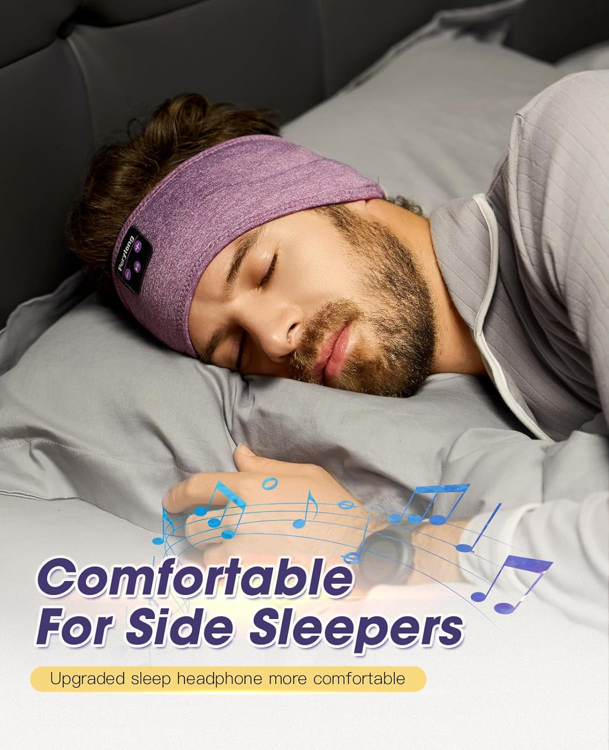 Sleep Headphones Headband, Bluetooth Sports Headband,Wireless Sleeping Headphones Sleep Earbuds for Side Sleepers Workout Running Insomnia Travel Yoga