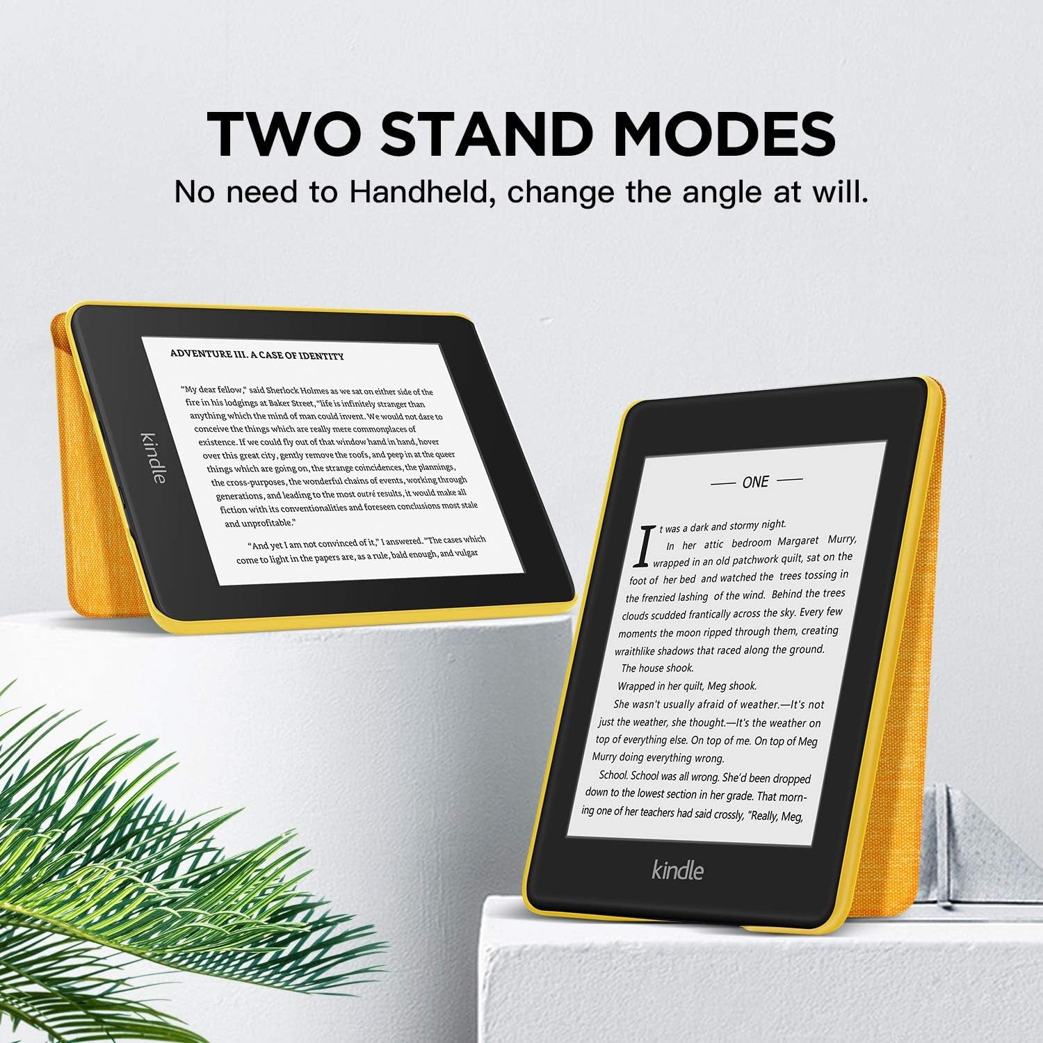 Fabric Folding Case for Kindle (10Th Generation - 2019 Release), Lightweight Hands-Free Stand Cover with Auto Wake/Sleep, Only Suitable for Kindle 10Th Generation 2019 Released, Yellow