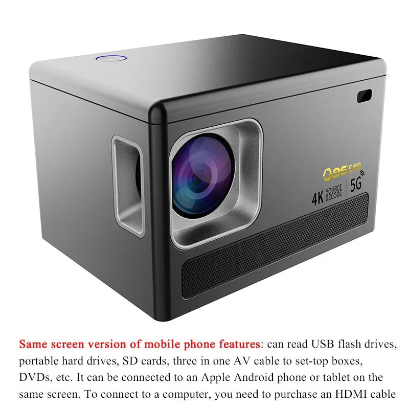 E450 4K HD Projector WIFI 6.0 Smartphone Same Screen Projector Dual Band WIFI Bluetooth Projector Auto Focus Home Projector