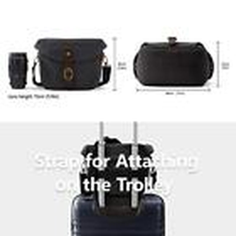 Camera Bag, SLR DSLR Canvas Crossbody Camera Case, Compact Camera 01-Black