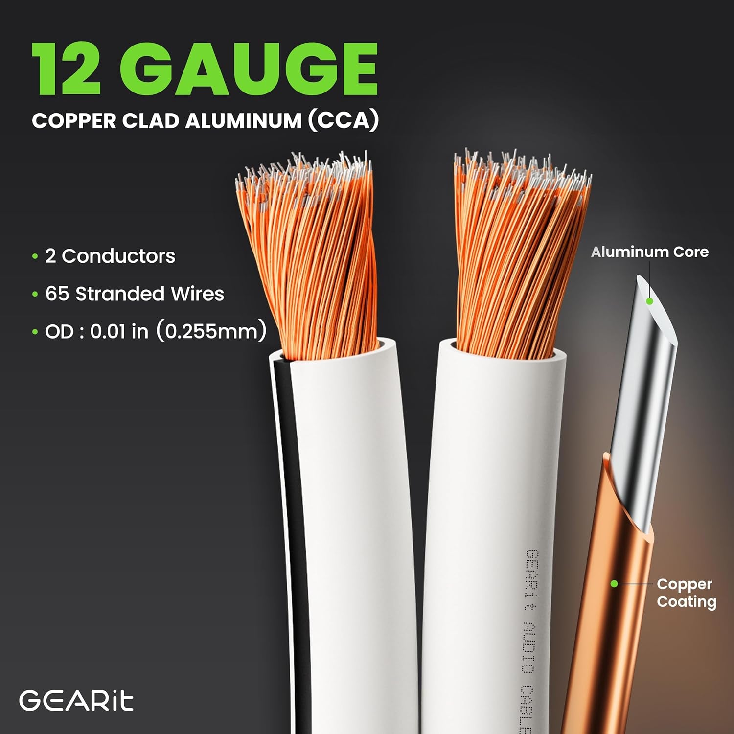 12AWG Speaker Wire,  Pro Series 12 AWG Gauge Speaker Wire Cable (50 Feet / 15.24 Meters) Great Use for Home Theater Speakers and Car Speakers White