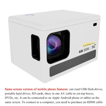 E450 4K HD Projector WIFI 6.0 Smartphone Same Screen Projector Dual Band WIFI Bluetooth Projector Auto Focus Home Projector