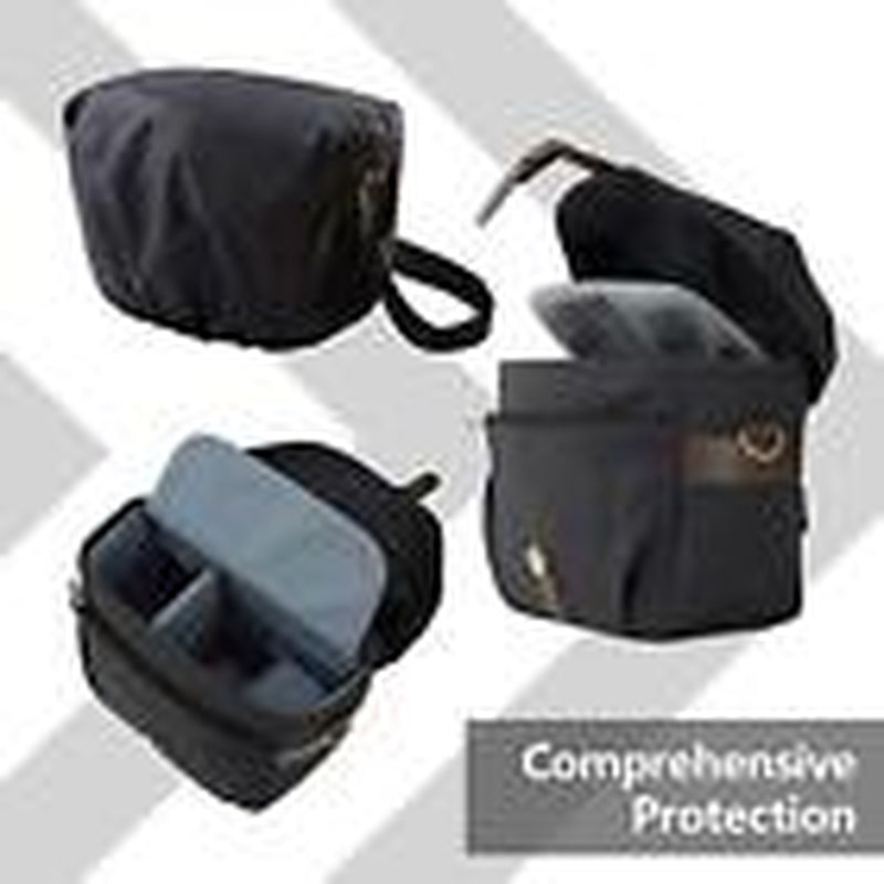 Camera Bag, SLR DSLR Canvas Crossbody Camera Case, Compact Camera 01-Black