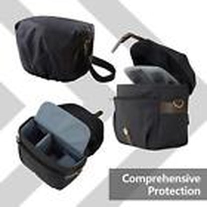 Camera Bag, SLR DSLR Canvas Crossbody Camera Case, Compact Camera 01-Black