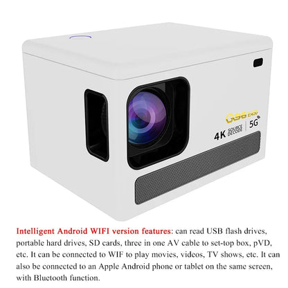 E450 4K HD Projector WIFI 6.0 Smartphone Same Screen Projector Dual Band WIFI Bluetooth Projector Auto Focus Home Projector