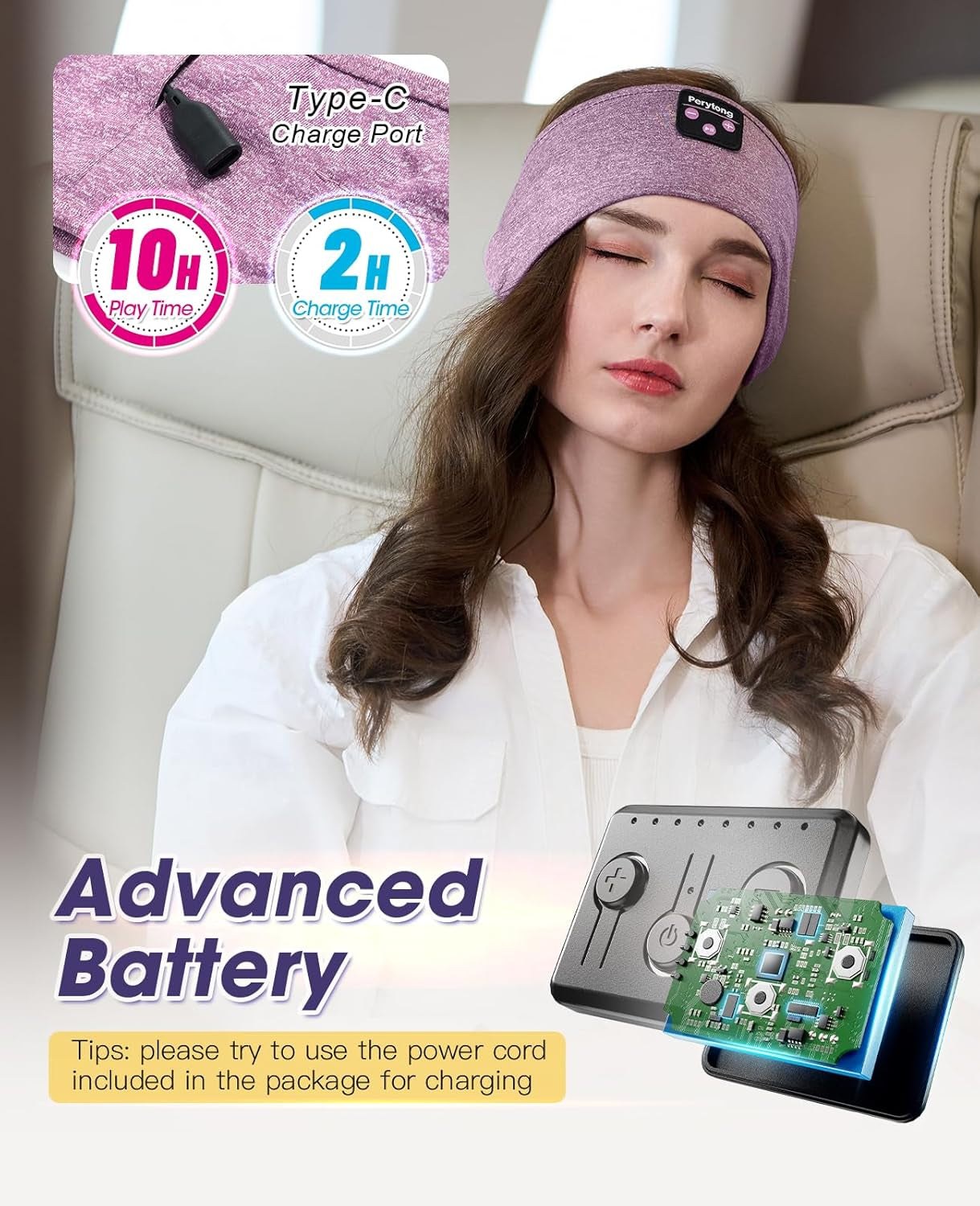 Sleep Headphones Headband, Bluetooth Sports Headband,Wireless Sleeping Headphones Sleep Earbuds for Side Sleepers Workout Running Insomnia Travel Yoga