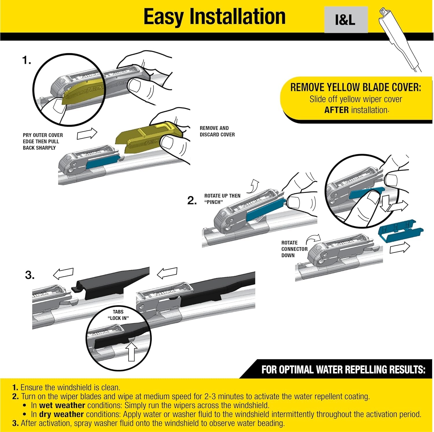- 810163 Latitude Water Repellency Wiper Blade Combo Pack 26" and 16"