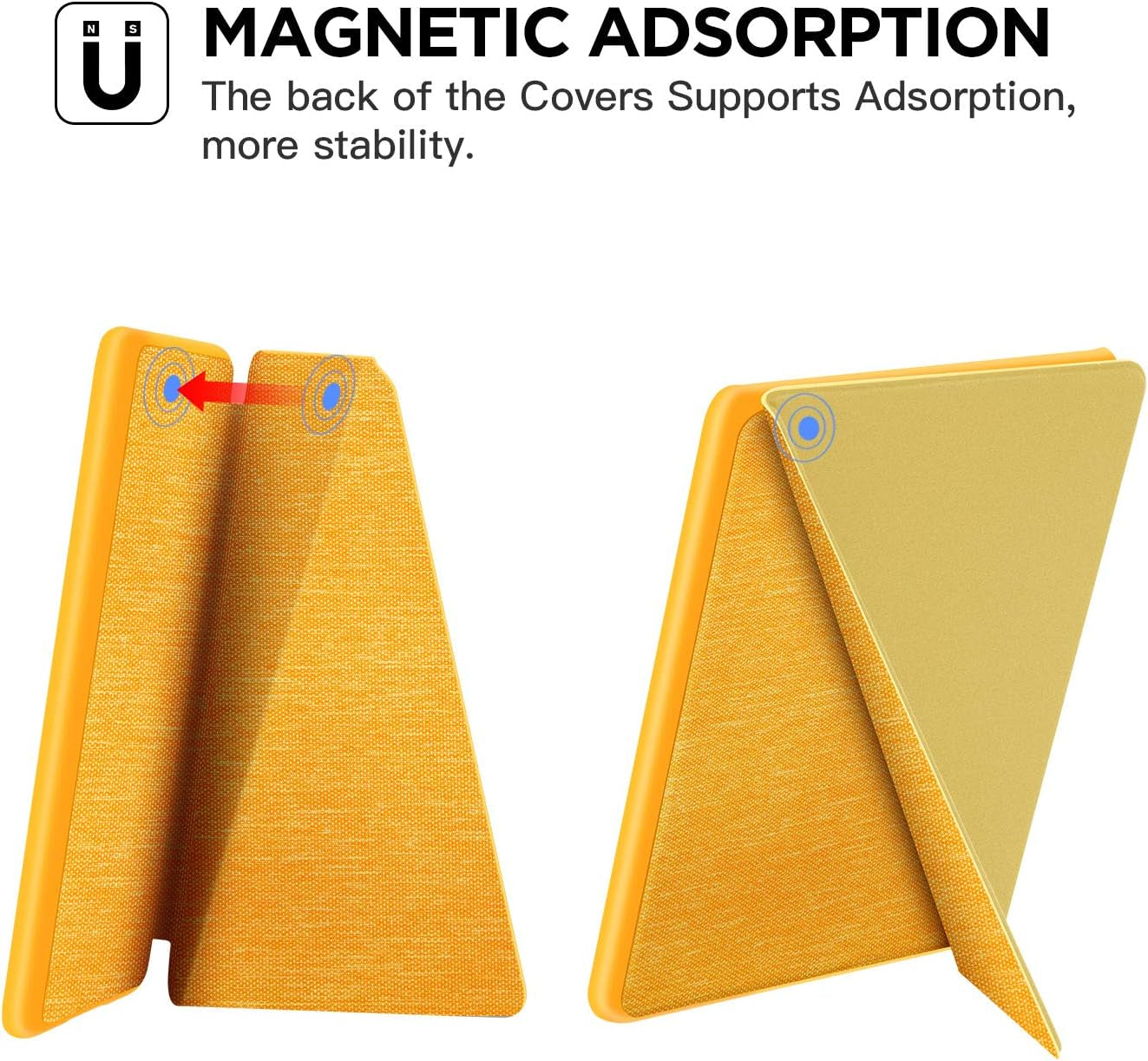 Fabric Folding Case for Kindle (10Th Generation - 2019 Release), Lightweight Hands-Free Stand Cover with Auto Wake/Sleep, Only Suitable for Kindle 10Th Generation 2019 Released, Yellow
