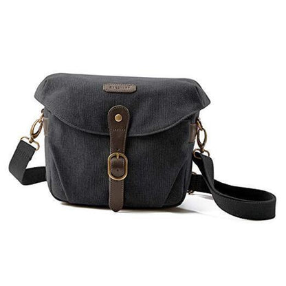 Camera Bag, SLR DSLR Canvas Crossbody Camera Case, Compact Camera 01-Black