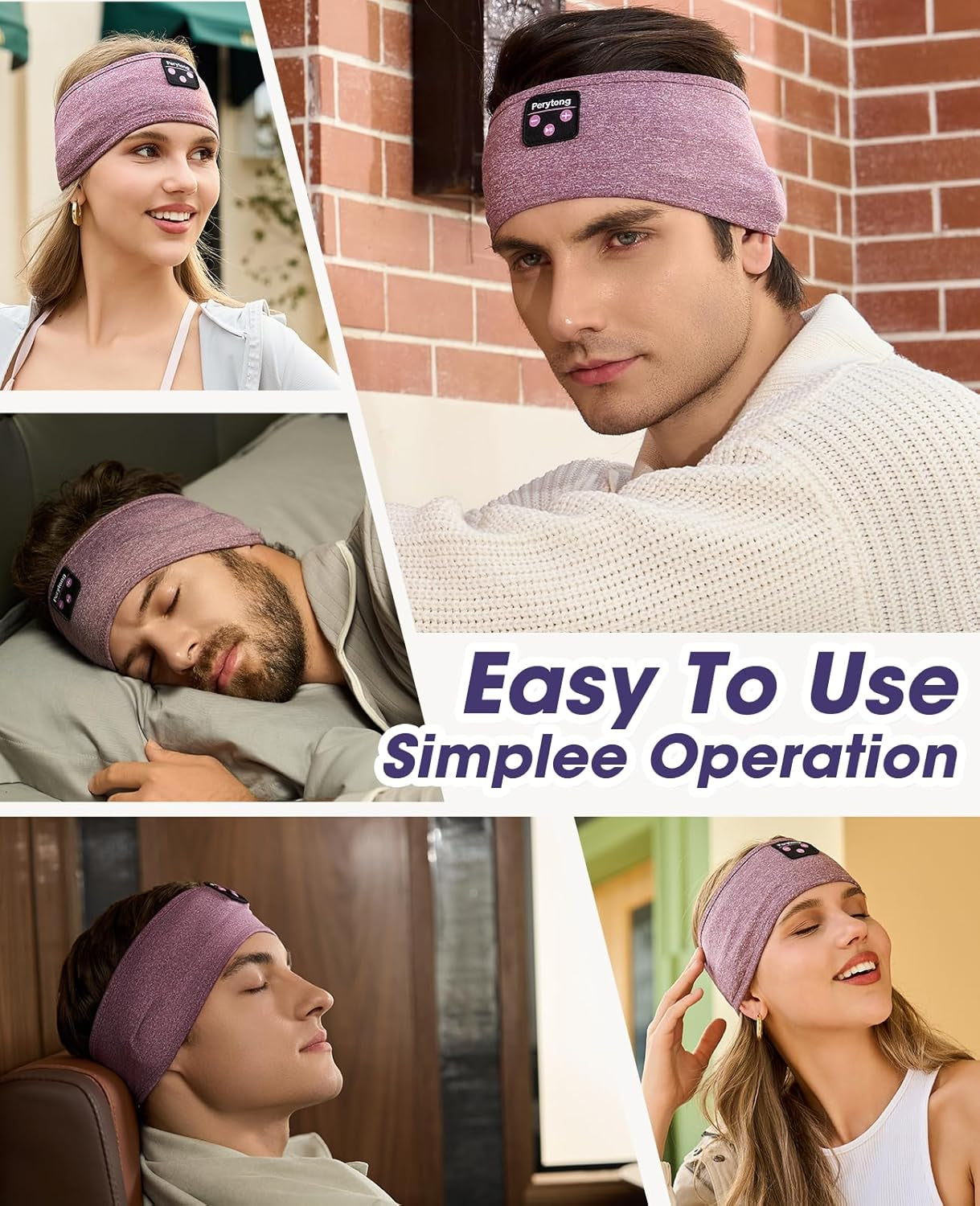 Sleep Headphones Headband, Bluetooth Sports Headband,Wireless Sleeping Headphones Sleep Earbuds for Side Sleepers Workout Running Insomnia Travel Yoga