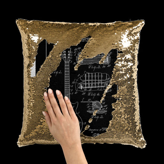 Gibson Les Paul Patent Sequin Cushion Cover