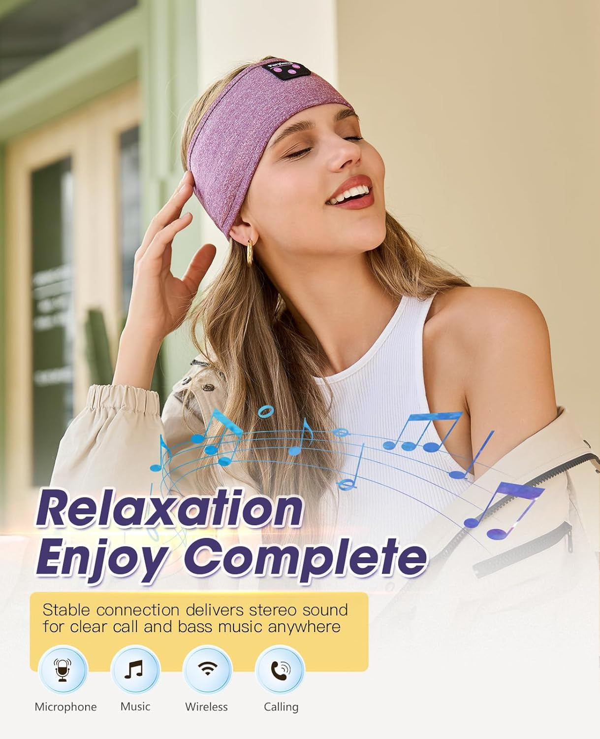Sleep Headphones Headband, Bluetooth Sports Headband,Wireless Sleeping Headphones Sleep Earbuds for Side Sleepers Workout Running Insomnia Travel Yoga