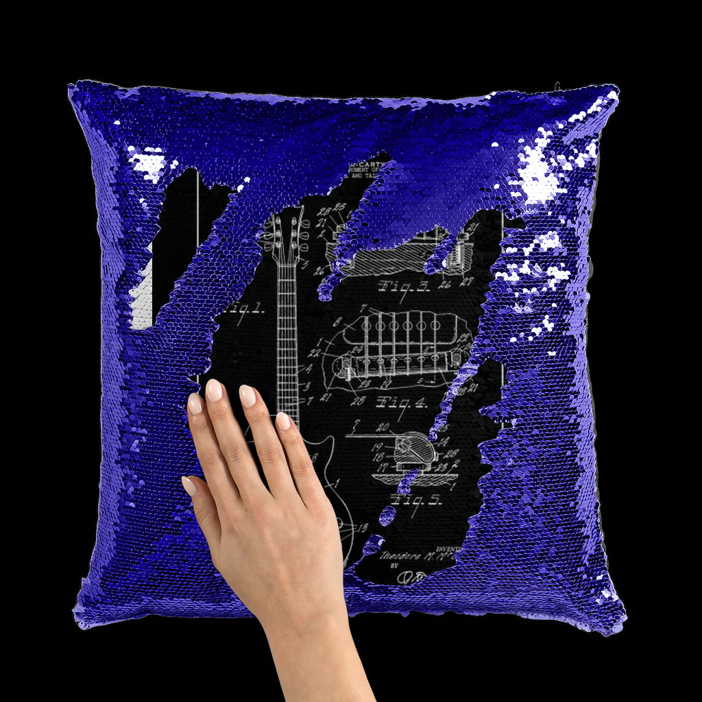 Gibson Les Paul Patent Sequin Cushion Cover