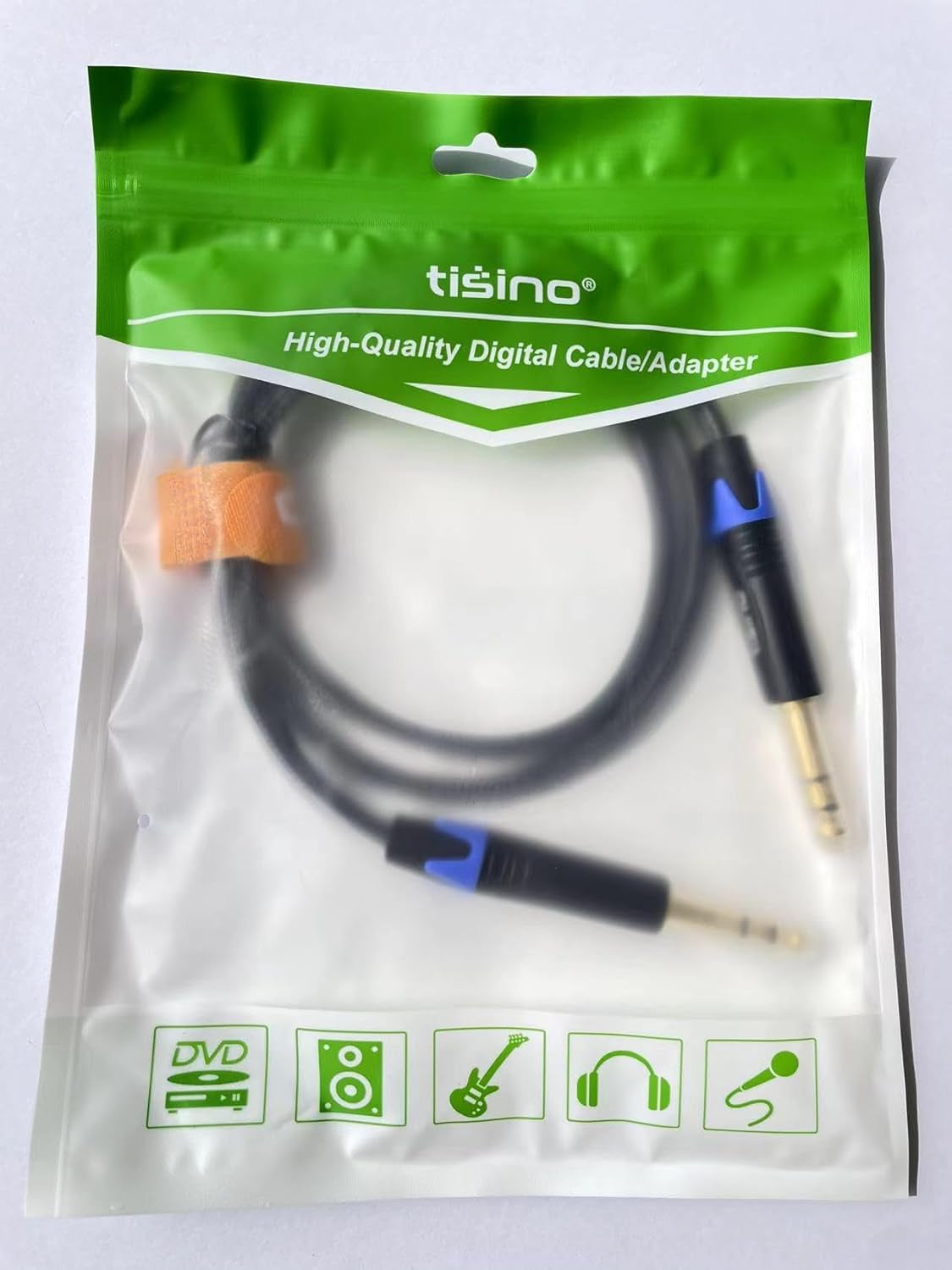 1/4 Inch TRS Cable, Quarter Inch 1/4 TRS to TRS Balanced Stereo Audio Cable Male to Male Pro Interconnect Cable, Nylon Braid - 3 FT