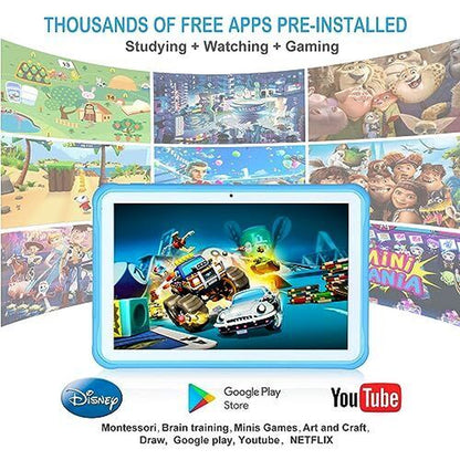 Kids Tablet, Android Tablet for Kids 10.1 Inches, 64GB Kids Tablet with Blue