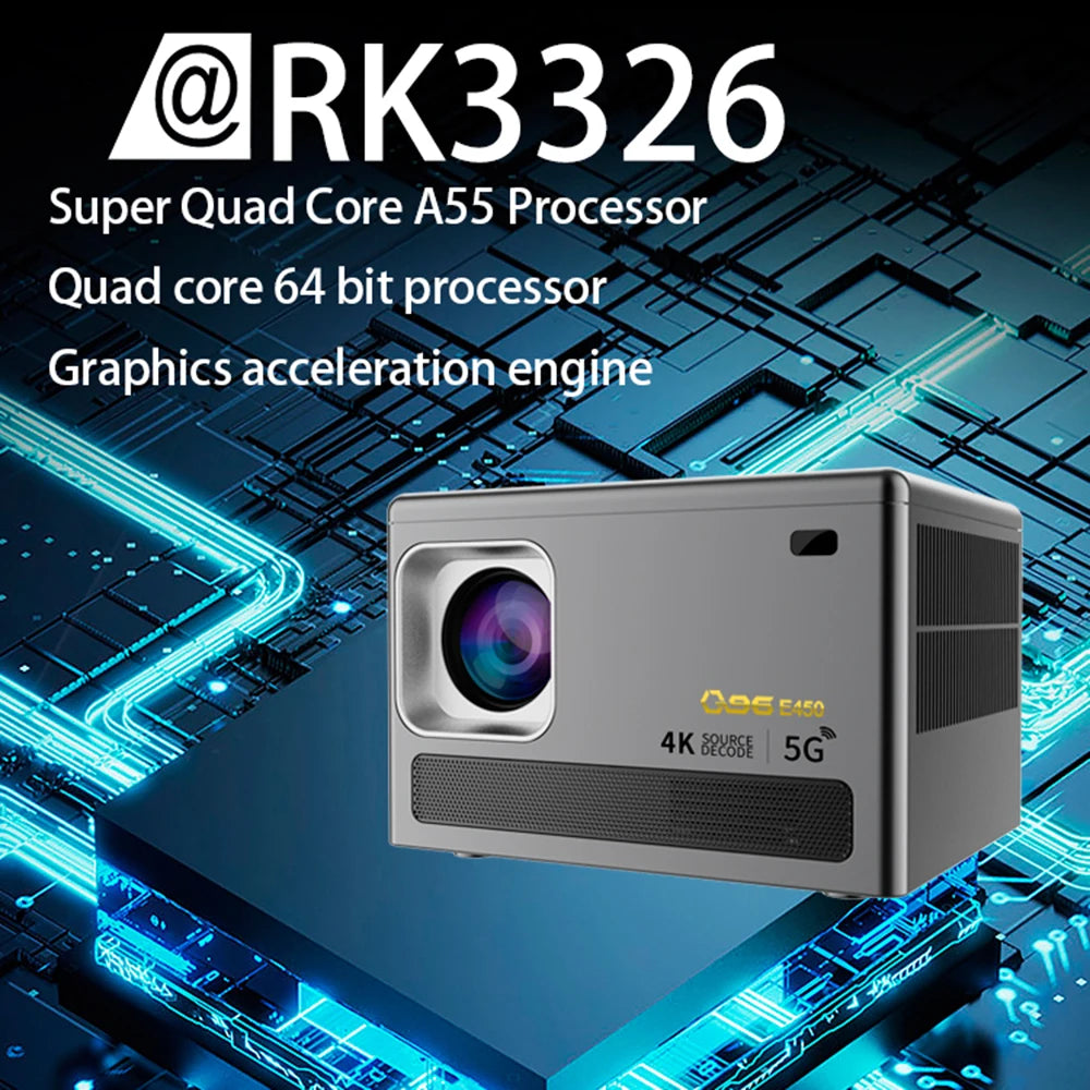 E450 4K HD Projector WIFI 6.0 Smartphone Same Screen Projector Dual Band WIFI Bluetooth Projector Auto Focus Home Projector